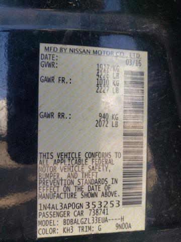 2016 NISSAN ALTIMA - 1N4AL3AP0GN353253