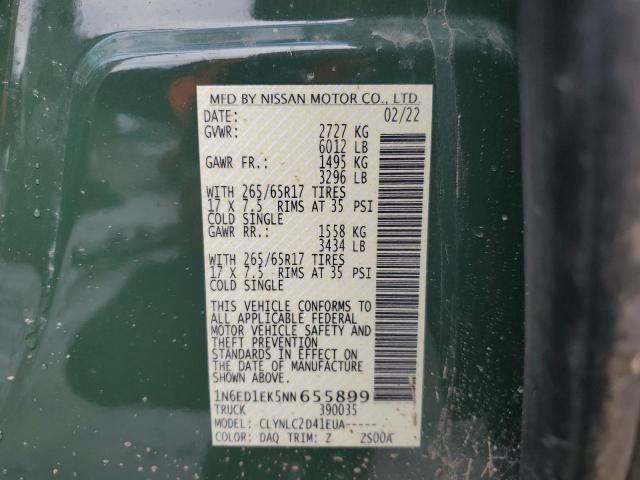 2022 NISSAN FRONTIER S - 1N6ED1EK5NN655899