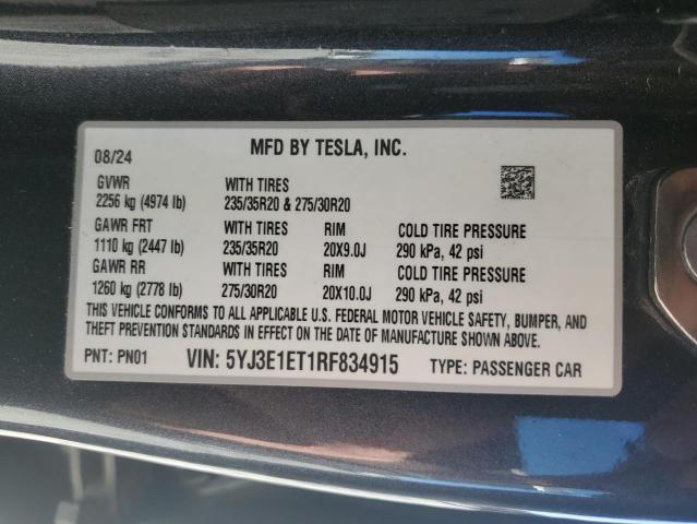 2024 TESLA MODEL 3 - 5YJ3E1ET1RF834915