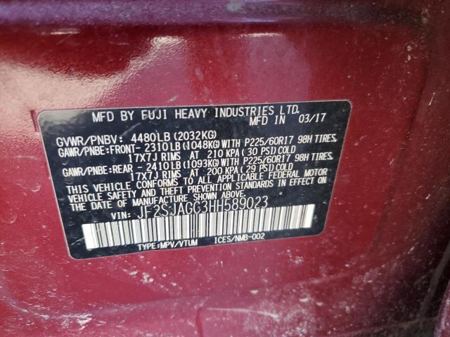 2017 SUBARU FORESTER 2 JF2SJAGC3HH589023