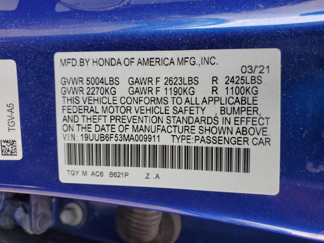 2021 ACURA TLX TECH A - 19UUB6F53MA009911