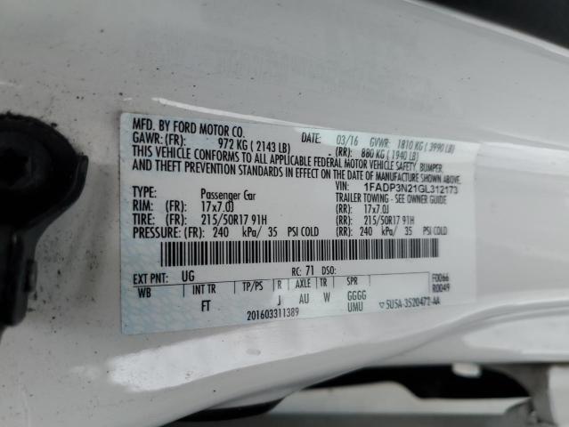 2016 FORD FOCUS - 1FADP3N21GL312173