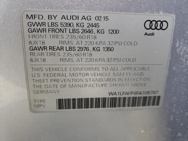 2015 AUDI Q5 WA1LFAFP4FA105787