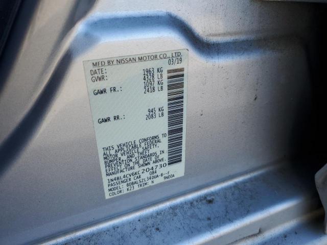 2019 NISSAN ALTIMA SR - 1N4BL4CV6KC204730