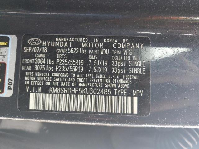 2019 HYUNDAI SANTA FE X - KM8SRDHF5KU302485