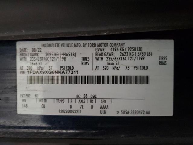 2022 FORD TRANSIT T- - 1FDAX9XG6NKA77311