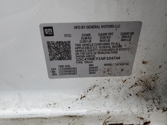 1GC4YMEY1NF104744 2022 CHEVROLET ALL Models