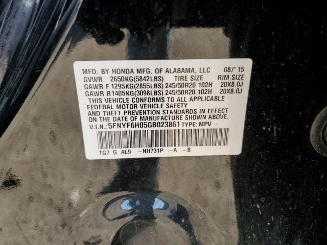 2016 HONDA PILOT ELIT - 5FNYF6H05GB023861