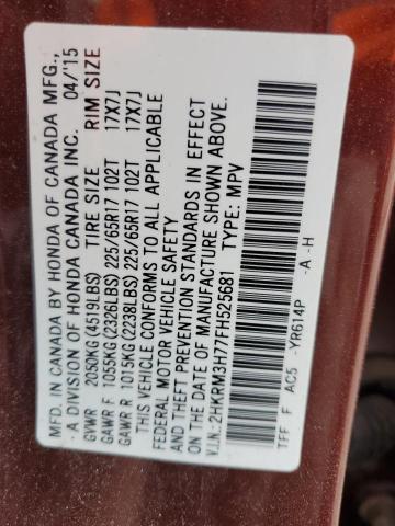 2015 HONDA CR-V EXL 2HKRM3H77FH525681