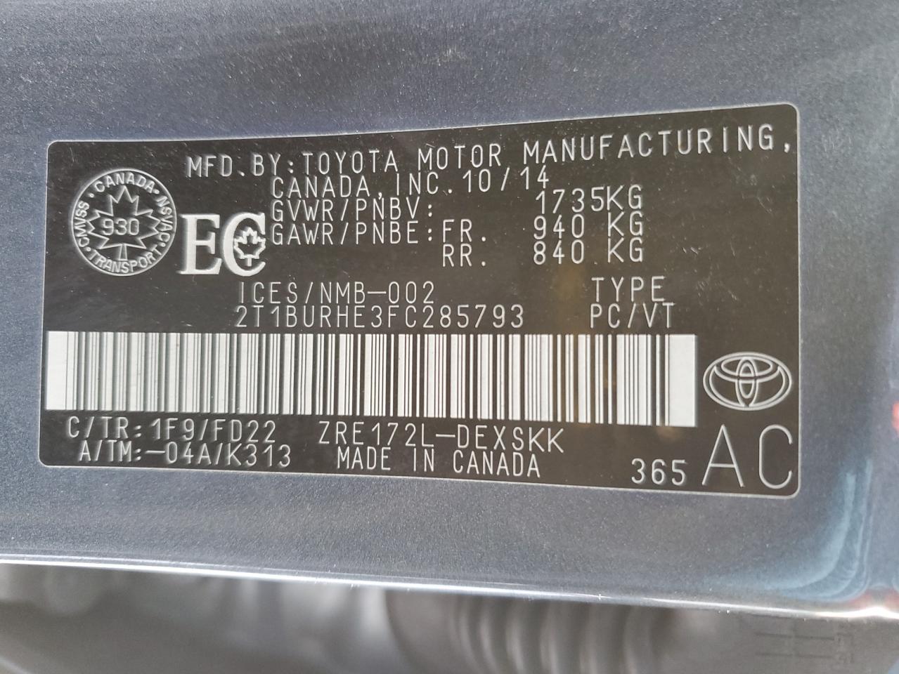 Toyota Corolla l 2015