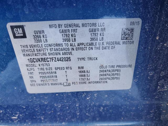2015 CHEVROLET SILVERADO - 1GCVKREC7FZ442026