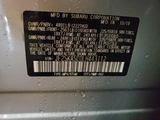 2020 SUBARU FORESTER L JF2SKASC0LH443112