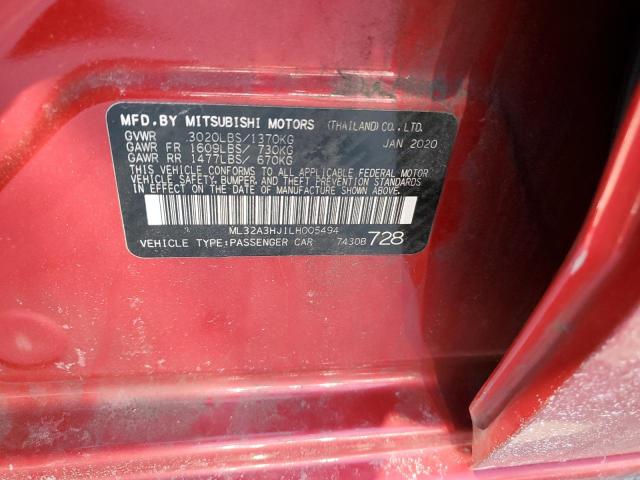 2020 MITSUBISHI MIRAGE ES ML32A3HJ1LH005494