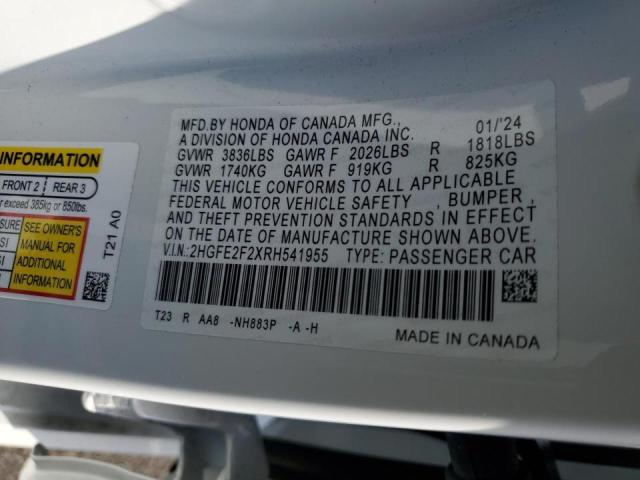 2024 HONDA CIVIC LX - 2HGFE2F2XRH541955