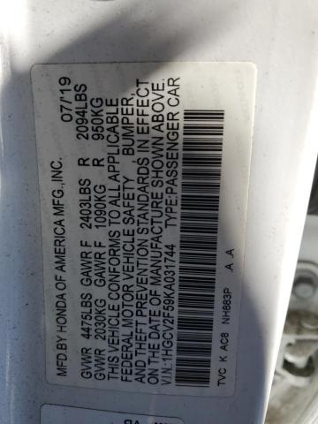 2019 HONDA ACCORD EXL - 1HGCV2F59KA031744