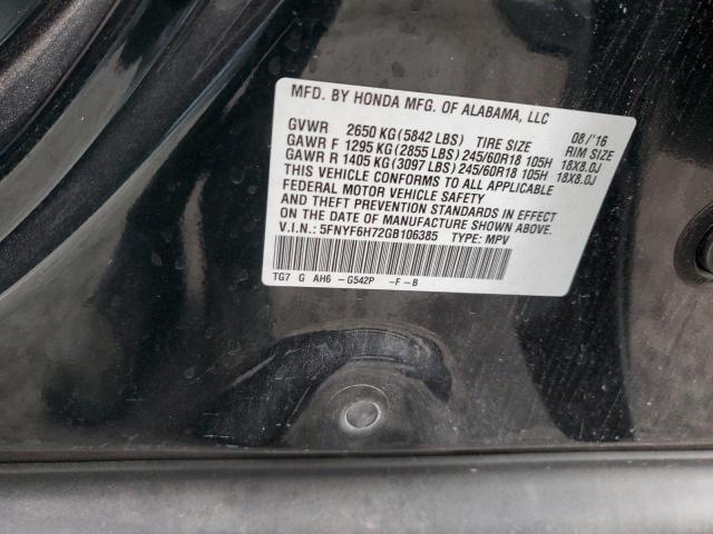 2016 HONDA PILOT EXLN - 5FNYF6H72GB106385
