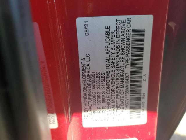 2021 HONDA ACCORD SPO - 1HGCV1F38MA104307