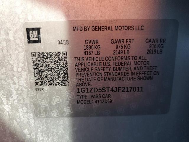 2018 CHEVROLET MALIBU LT - 1G1ZD5ST4JF217011