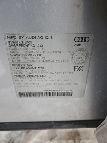 2016 AUDI Q5 PRESTIG WA1M2AFP2GA104798