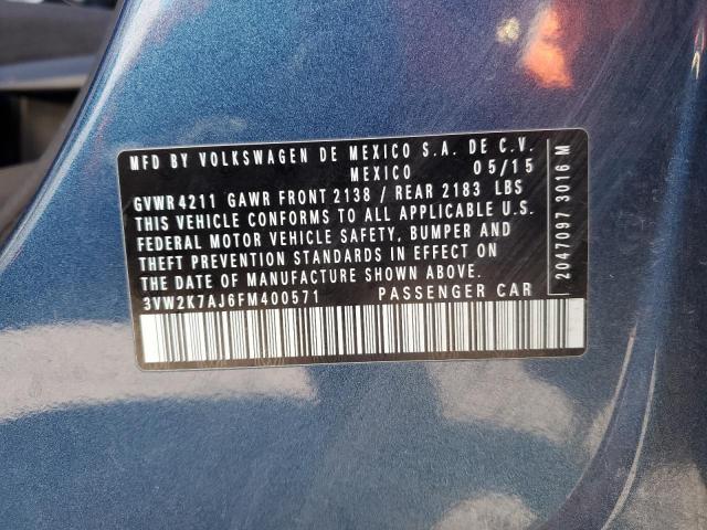2015 VOLKSWAGEN JETTA BASE - 3VW2K7AJ6FM400571