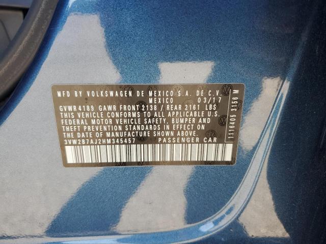2017 VOLKSWAGEN JETTA S - 3VW2B7AJ2HM345457