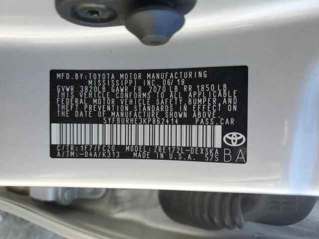 2019 TOYOTA COROLLA L - 5YFBURHE3KP862414