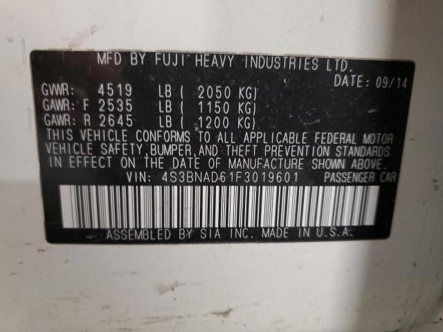 2015 SUBARU LEGACY 2.5 - 4S3BNAD61F3019601