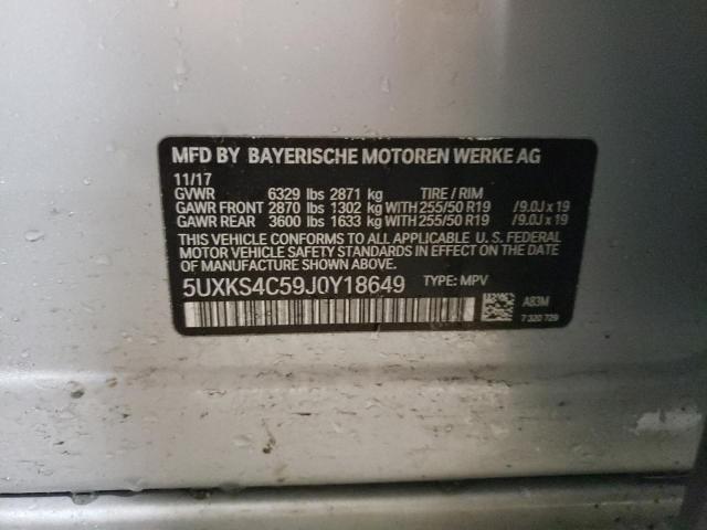 2018 BMW X5 XDRIVE3 - 5UXKS4C59J0Y18649