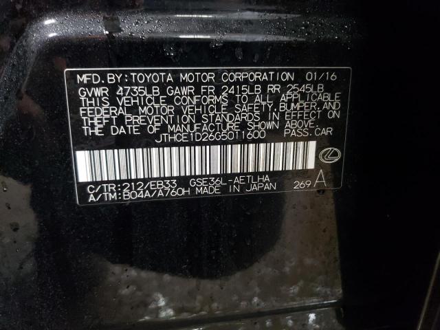 2016 LEXUS IS 350 JTHCE1D26G5011600