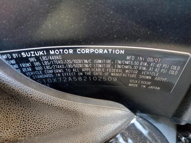 2008 SUZUKI GSX1300 R JS1GX72A582102509