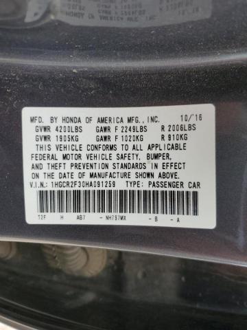 2017 HONDA ACCORD LX 1HGCR2F30HA091259