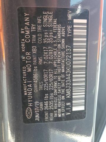 2019 HYUNDAI TUCSON LIM - KM8J33A43KU072137