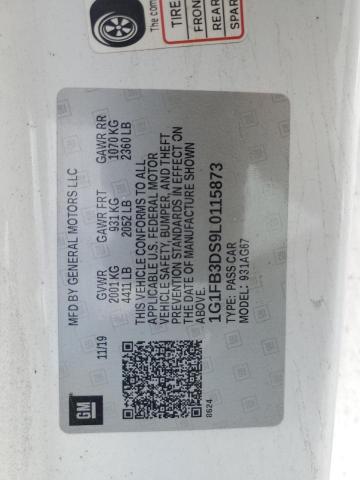2020 CHEVROLET CAMARO LS - 1G1FB3DS9L0115873