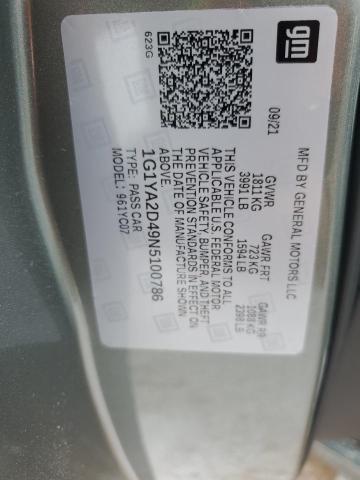 2022 CHEVROLET CORVETTE S - 1G1YA2D49N5100786