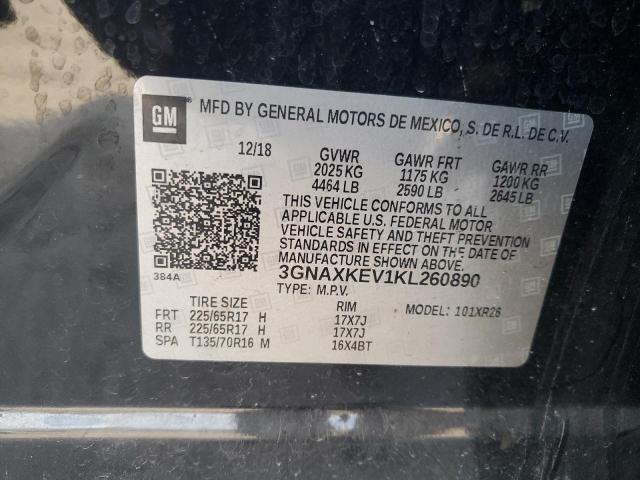 2019 CHEVROLET EQUINOX LT - 3GNAXKEV1KL260890
