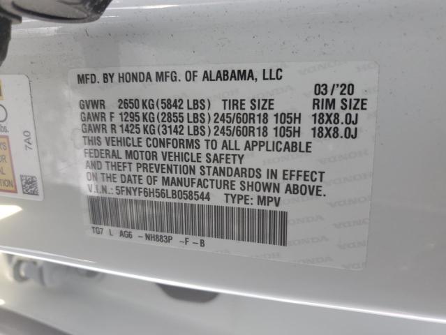 2020 HONDA PILOT EXL - 5FNYF6H56LB058544
