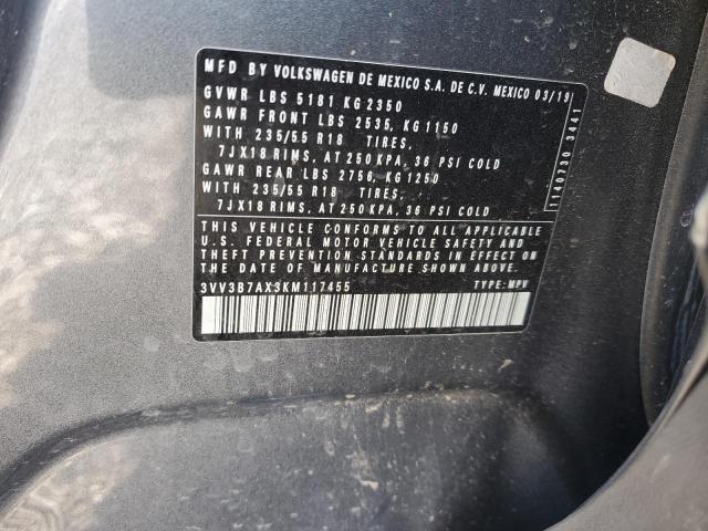 2019 VOLKSWAGEN TIGUAN SE - 3VV3B7AX3KM117455