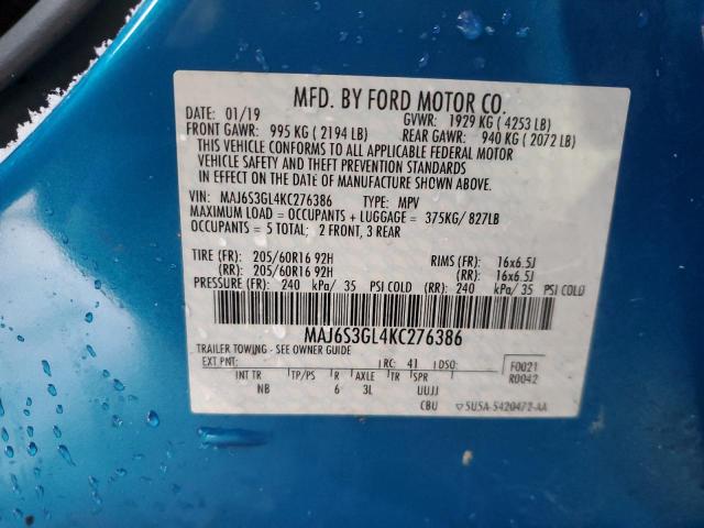 2019 FORD ECOSPORT S - MAJ6S3GL4KC276386