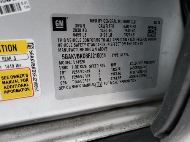2015 BUICK ENCLAVE - 5GAKVBKD8FJ210064