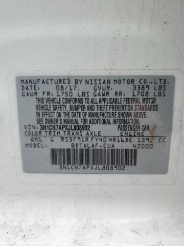 2018 NISSAN VERSA S - 3N1CN7APXJL808902