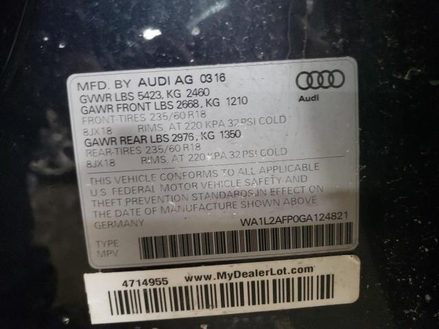 2016 AUDI Q5 PREMIUM - WA1L2AFP0GA124821