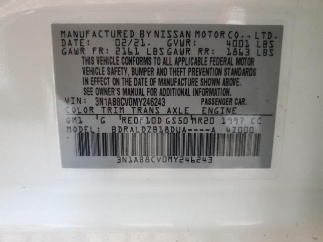 2021 NISSAN SENTRA SV - 3N1AB8CV0MY246243