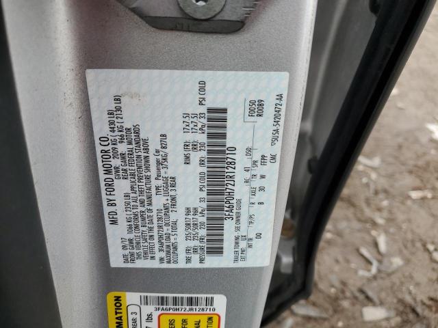 2018 FORD FUSION SE 3FA6P0H72JR128710