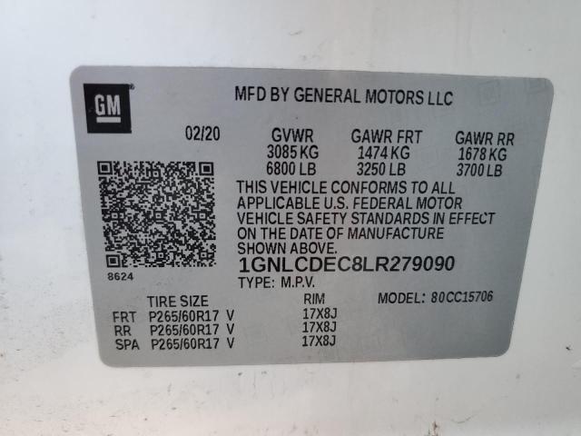 2020 CHEVROLET TAHOE POLI - 1GNLCDEC8LR279090