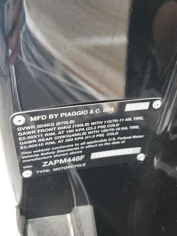 2009 VESPA SCOOTER ZAPM448F195603253