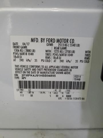 2017 FORD EDGE SEL - 2FMPK4J91HBB94895