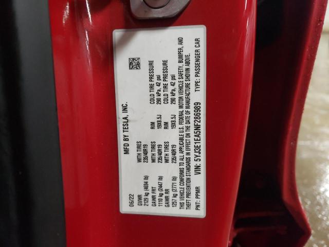 2022 TESLA MODEL 3 - 5YJ3E1EA5NF286989