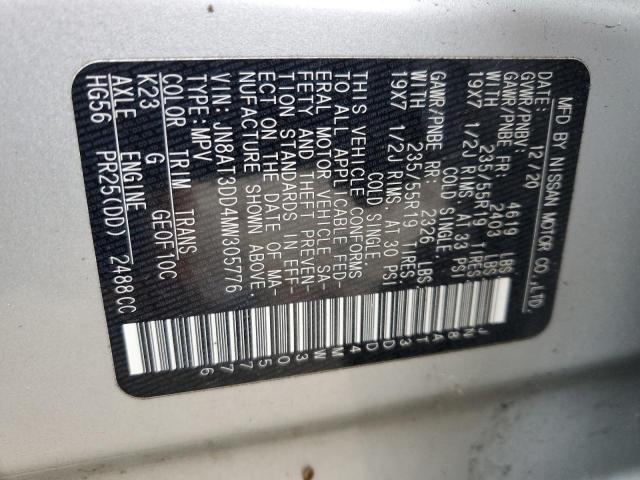 2021 NISSAN ROGUE PLAT JN8AT3DD4MW305776