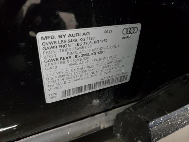 2022 AUDI Q5 PRESTIG WA1FAAFY3N2013504