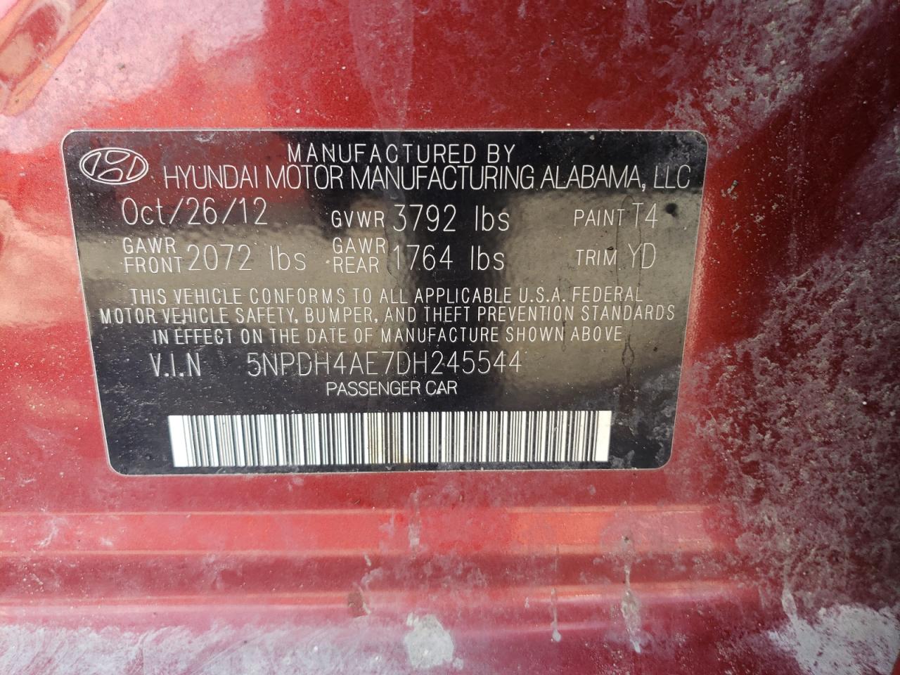 Hyundai Elantra gl 2013